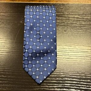 BESPOKE NEW‎ YORK Men's Necktie BLUE Geometric 100% Polyester Neck Tie 58 / 3